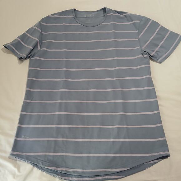 NWOT BYLT Drop Cut Short-Sleeved LUX XL Men's T-Shirt Cotton/Poly Blend Blue - Picture 1 of 8